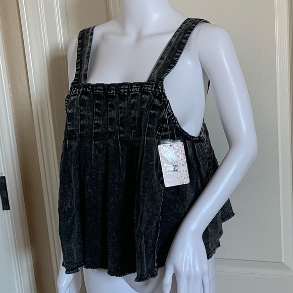 Free People Marina Pleated Denim Tank Top - Picture 5 of 12